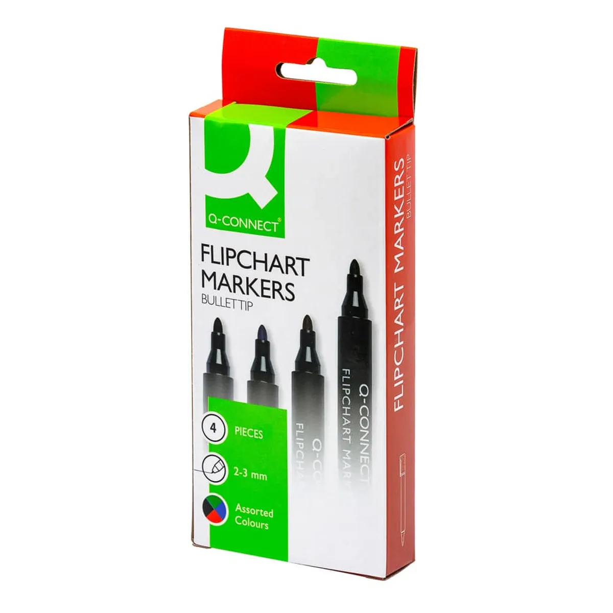 Q-Connect Flipchartmarker - 2 - 3 mm, 4-er Pack