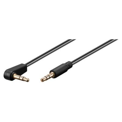 Goobay Audio Verbindungskabel AUX, 3,5 mm stereo 3-pol., slim, CU, abgewinkelt