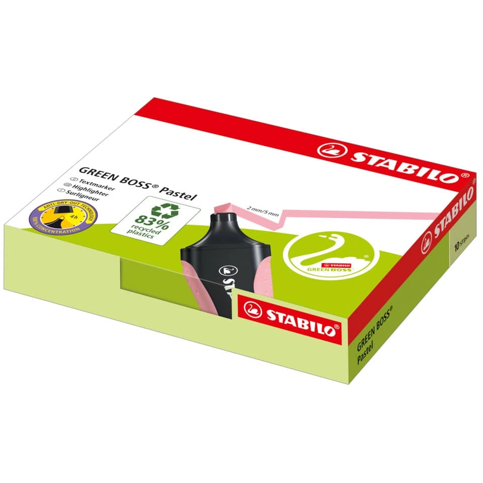 STABILO® Umweltfreundlicher Textmarker - GREEN BOSS Pastel - Einzelstift - zartes Türkis