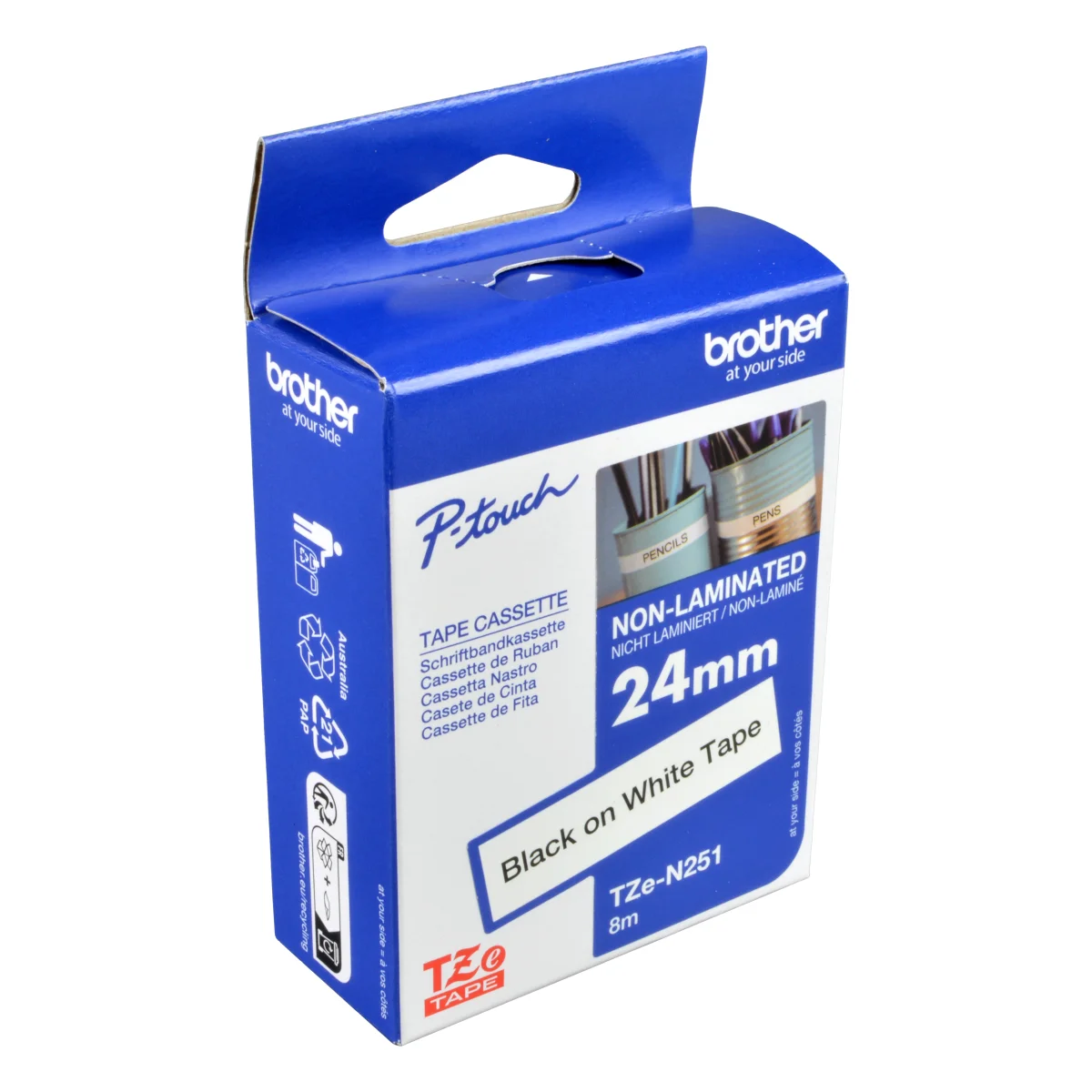 Brother Schriftband 24 mm TZE-N251 schwarz auf weiß 8 m