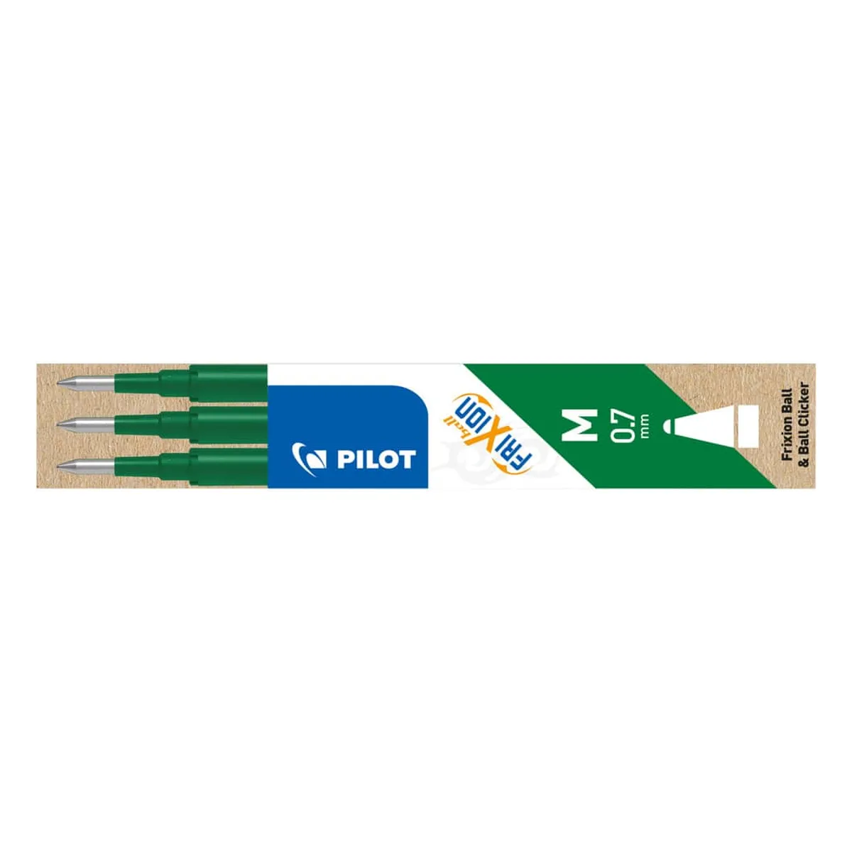 PILOT Tintenrollermine FriXion BLS-FR7 - 0,4 mm, grün, 3er Pack