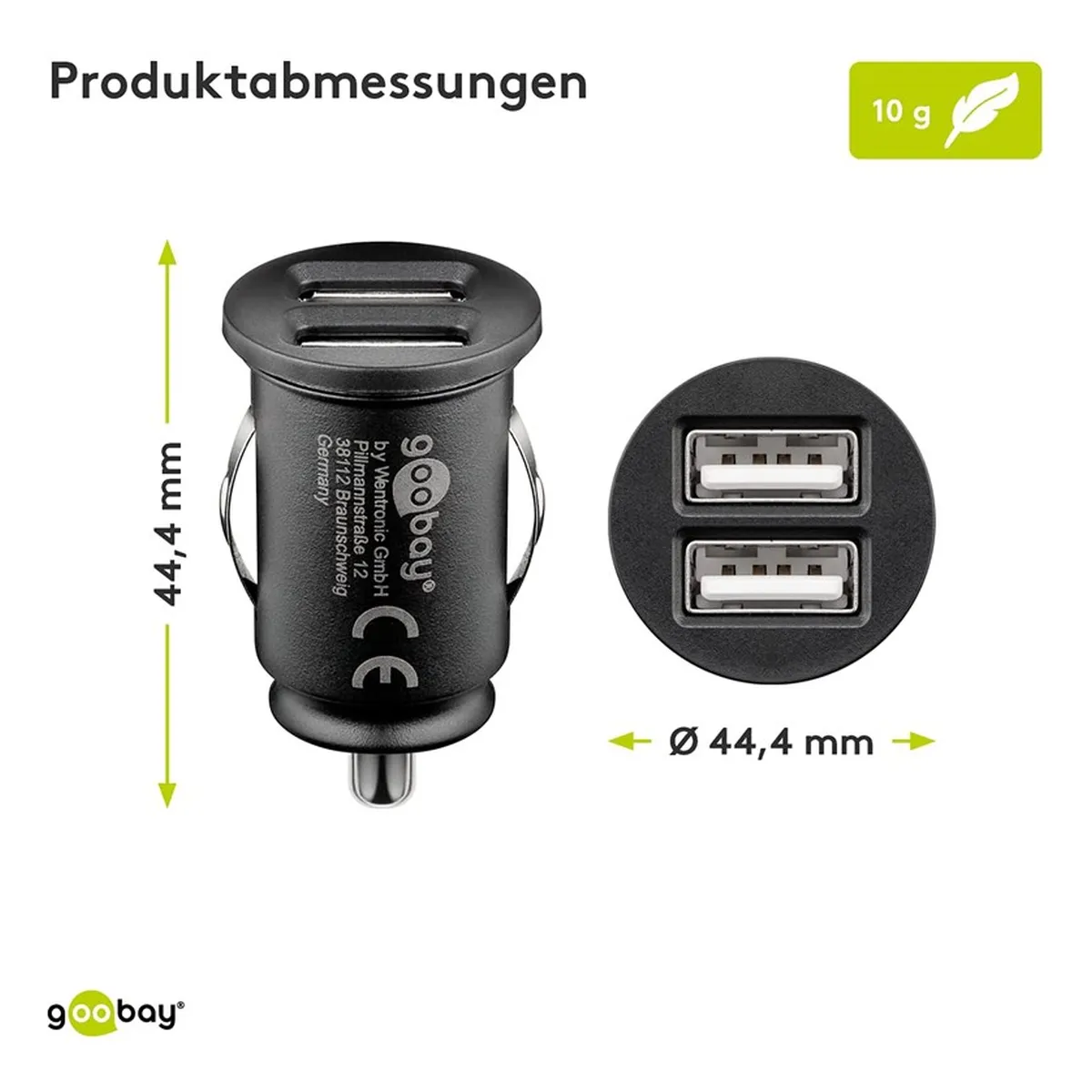 Goobay Dual USB-Autoladegerät 3,1 A