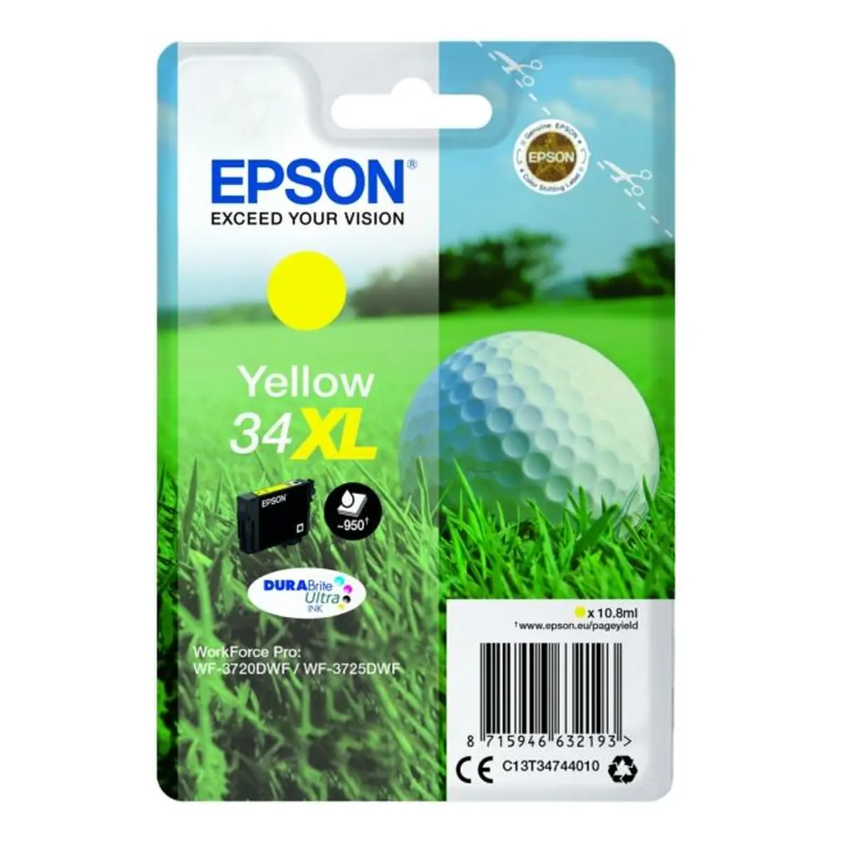 Druckerpatrone Epson 34XL gelb 10,8 ml | 950 Seiten (C13T34744010)