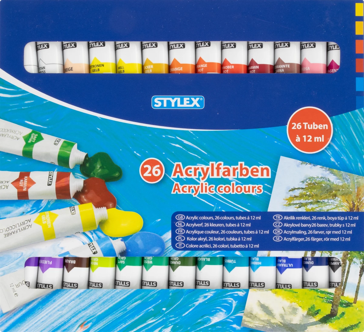 Stylex Acrylfarben, 26 Stück