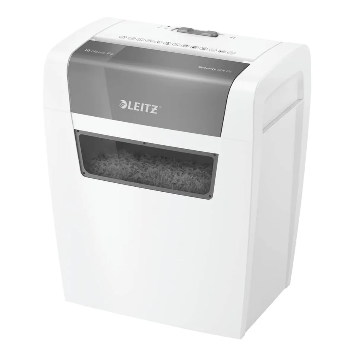 LEITZ Aktenvernichter IQ Home - Partikelschnitt P4, 6 Blatt, weiß