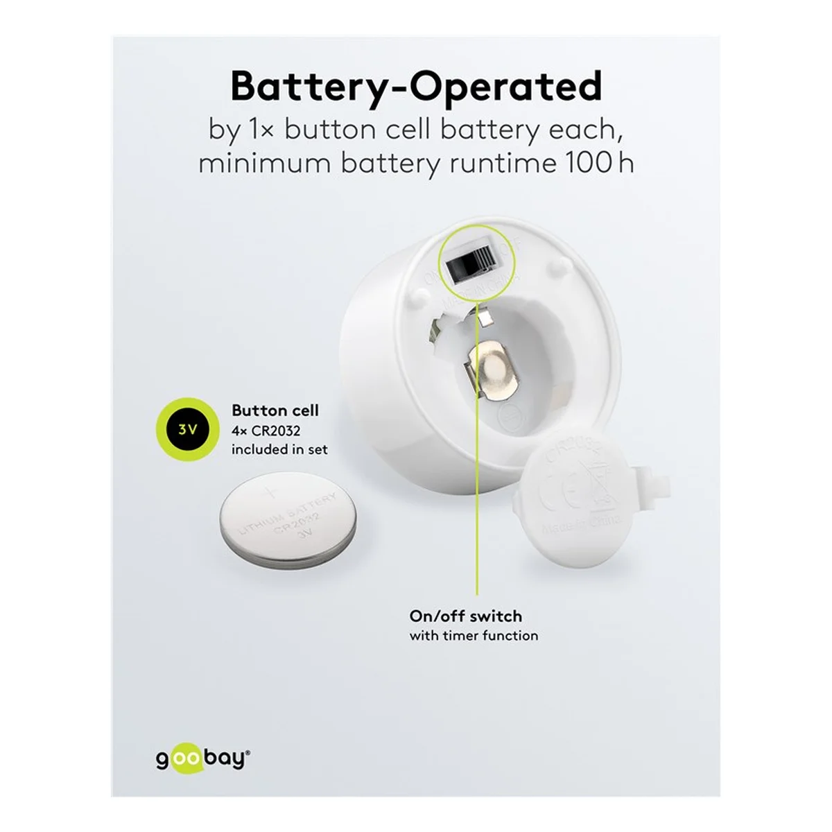 Goobay 4er-Set LED-Teelichter mit Timer, weiß