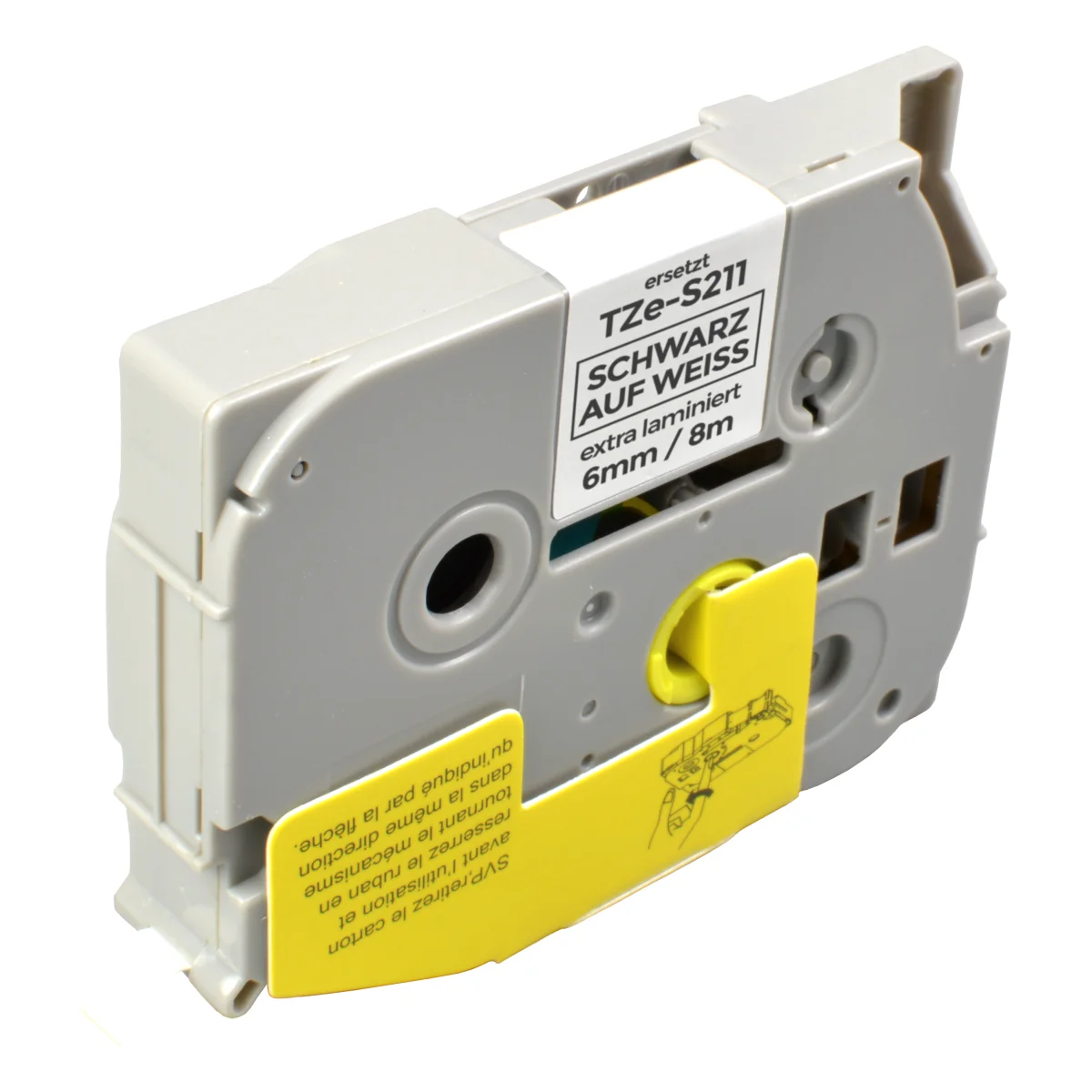 Brother TZE-S211 alternatives Beschriftungsband 'schwarz auf weiß' 6mm x 8m - Digital Revolution