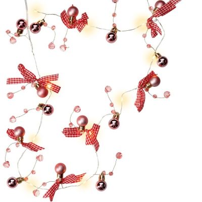 Goobay 10er LED-Silberdraht-Lichterkette “Kugeln & Schleifen“