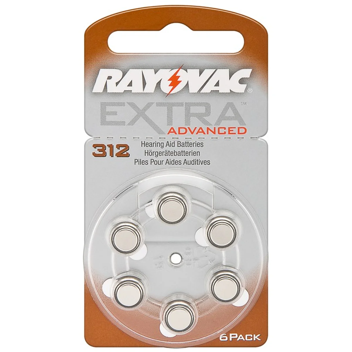 Rayovac Knopfzellen 'PR41', 1,4V, 6 Stück