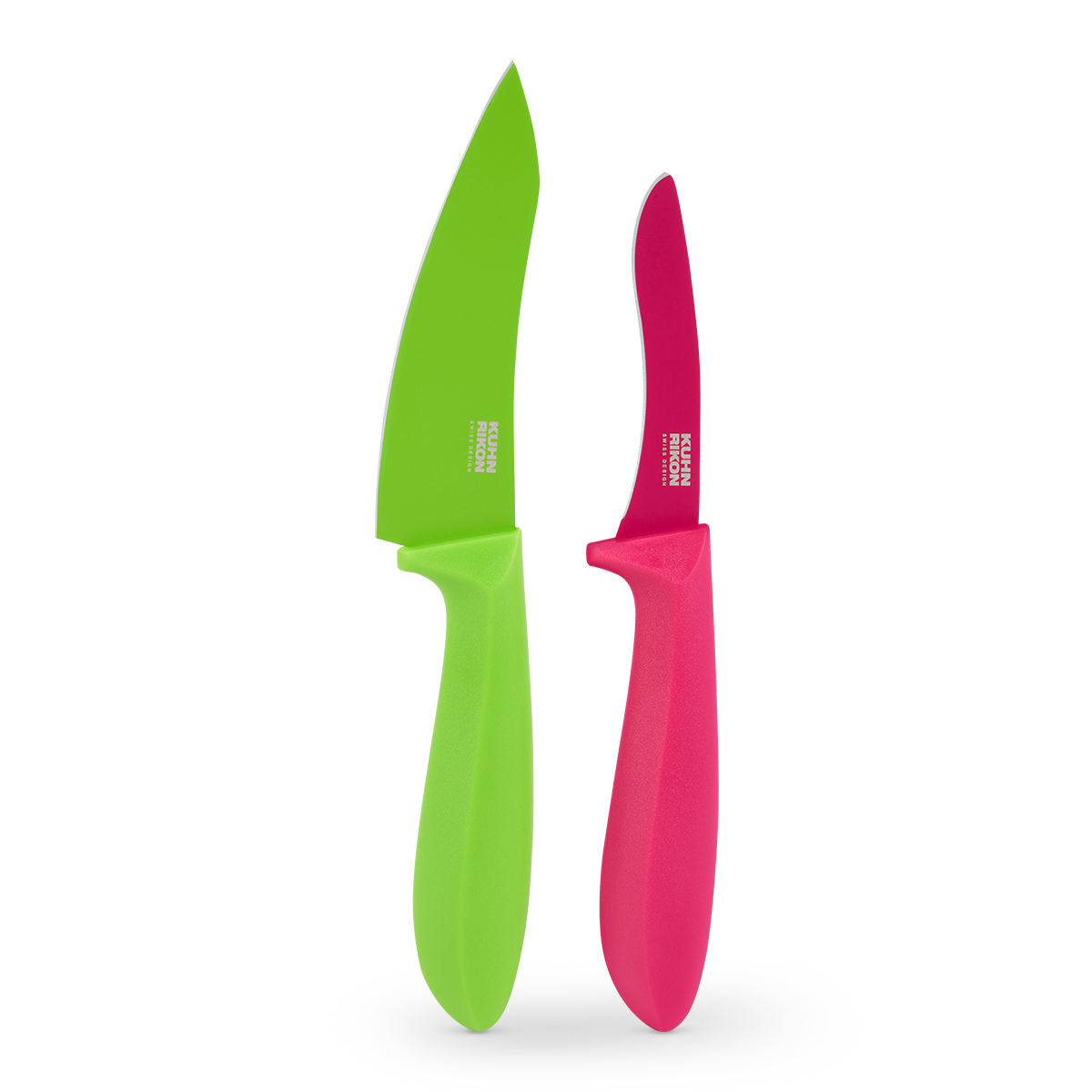 KUHN RIKON COLORI®V Gemüsemesser 100 mm, grün & Schälmesser, pink