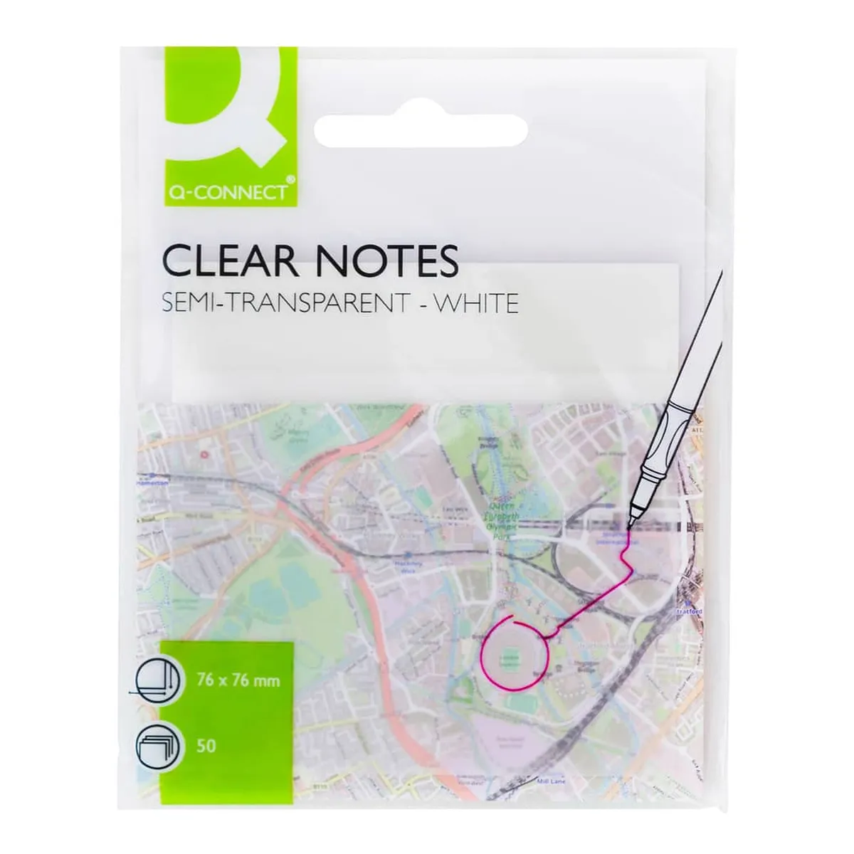 Q-Connect® Haftnotiz PP - 76 x 76 mm, halbtransparent weiß, 50 Blatt Q-Connect® Haftnotiz PP - 76 x 76 mm, halbtransparent weiß, 50 Blatt