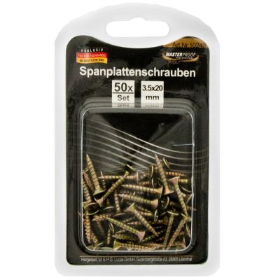 Masterproof Spanplattenschrauben 3,5x20mm, 50 Stück