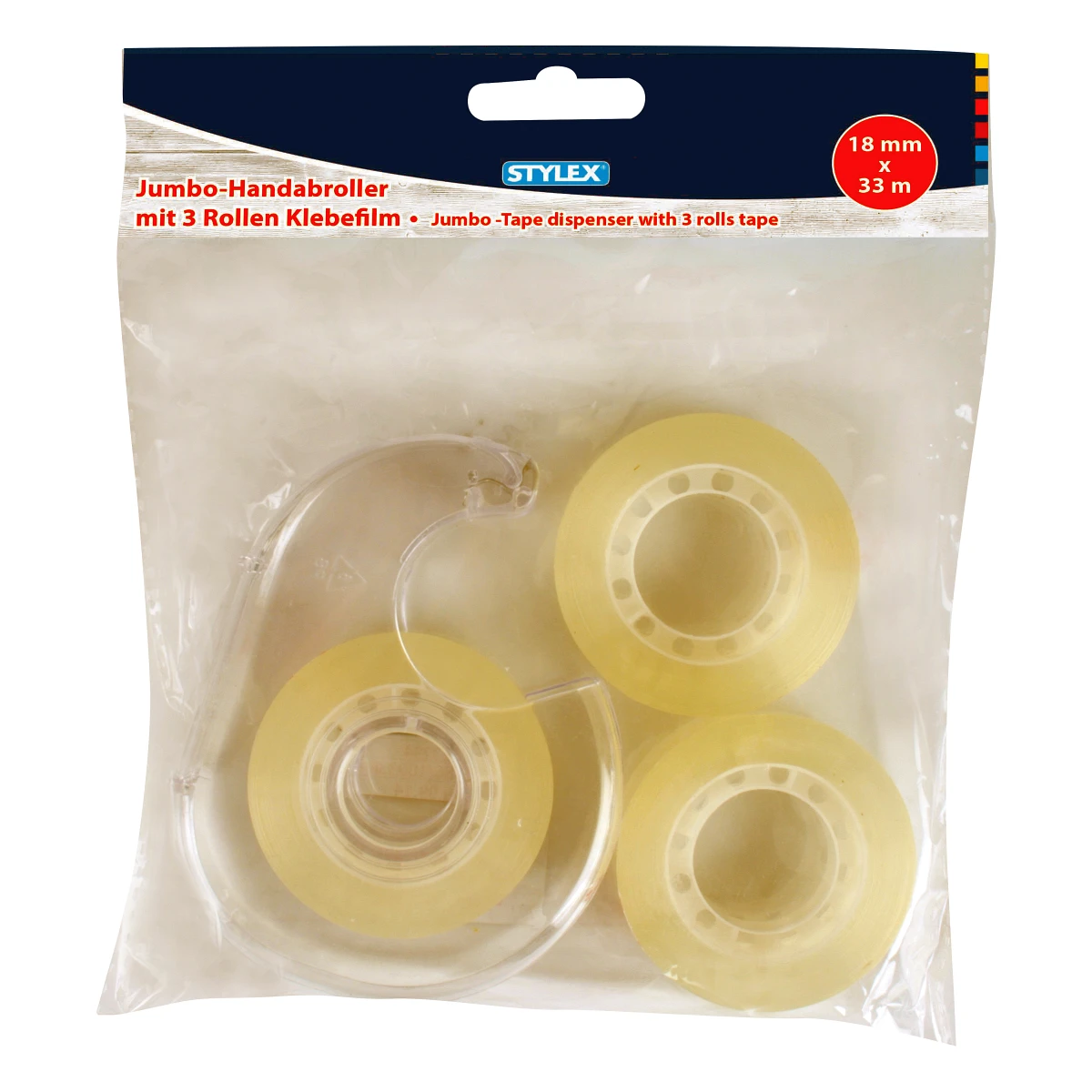 Stylex Klebefilm-Handabroller, 18 mm x 33 m