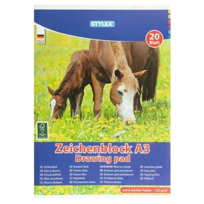 Zeichenblock, DIN A3, 20 Blatt, 120g, FSC