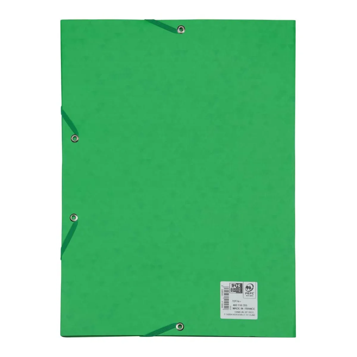 OXFORD Eckspannmappe TOP FILE+ - A4, 390 g/qm, Karton, Gummizug, grün