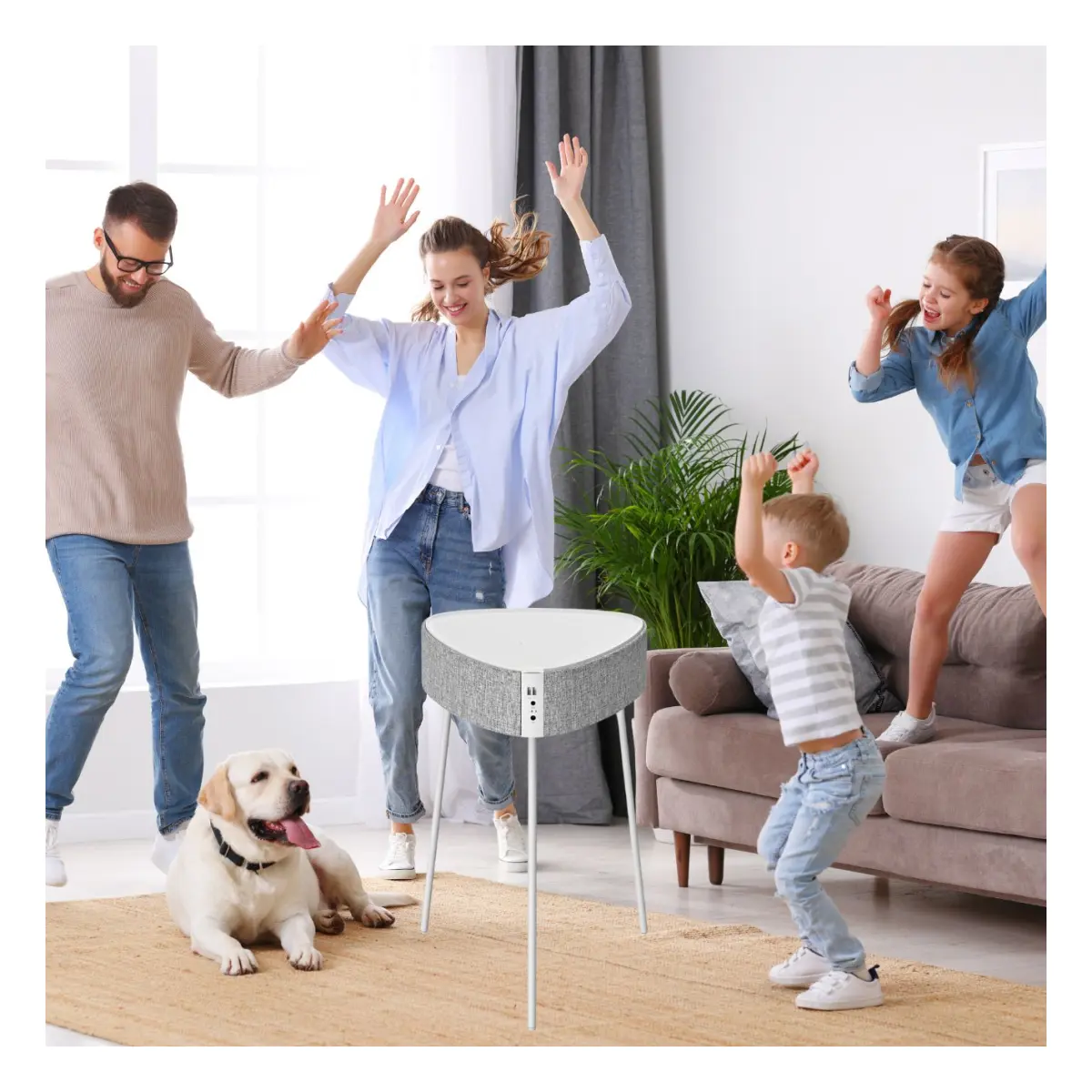 Fontastic Drahtloser Lautsprecher Mesu im Tisch Design weiß