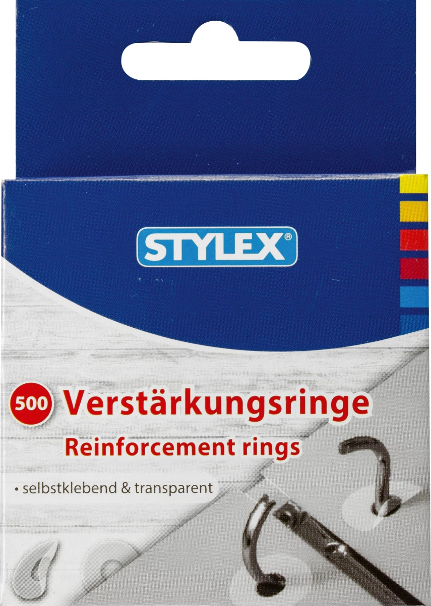 Stylex Verstärkungsringe, selbstklebend, 500 Stück