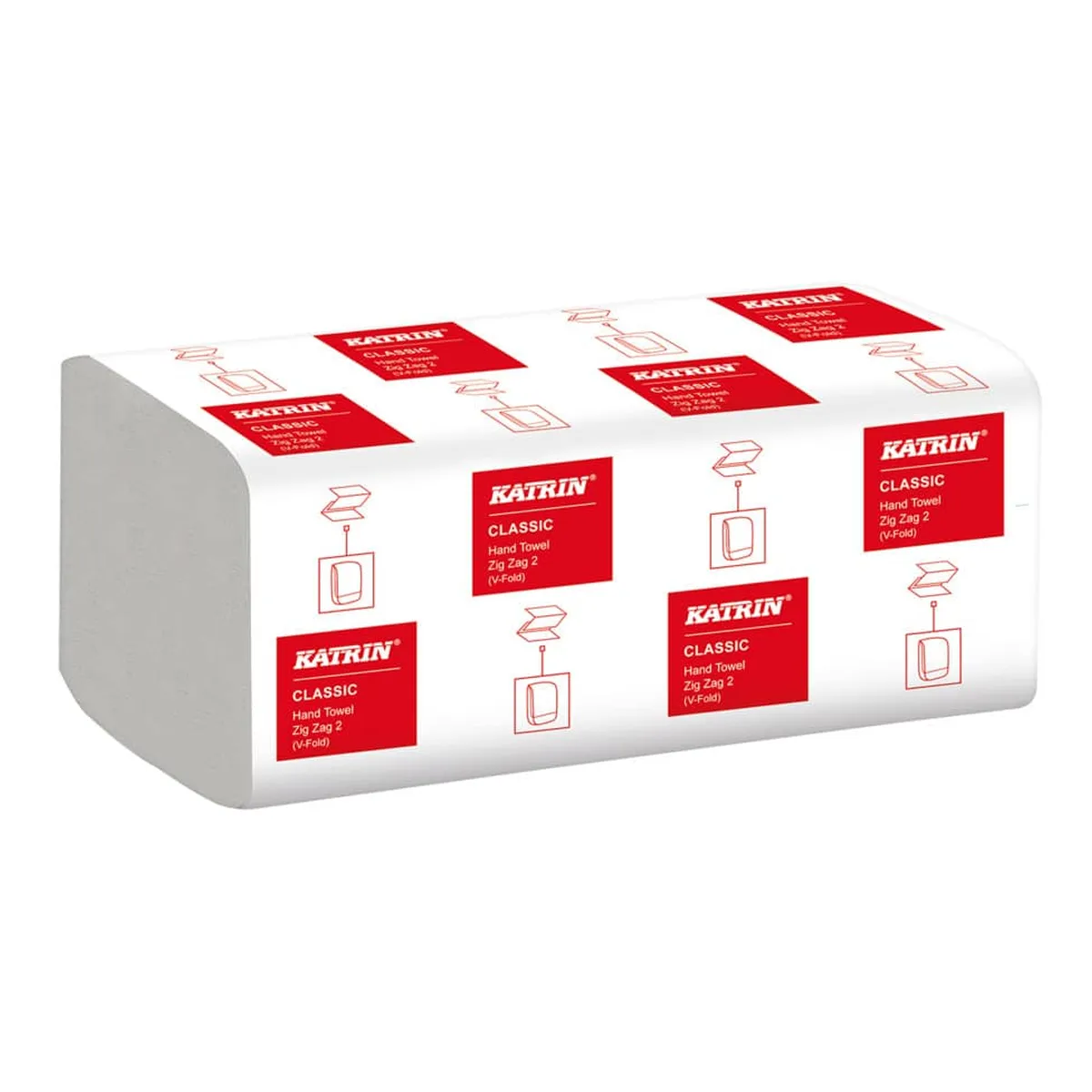KATRIN Falthandtuch Classic - Zick-Zack-Falz, weiß, 4000 Blatt, Recyclingpapier