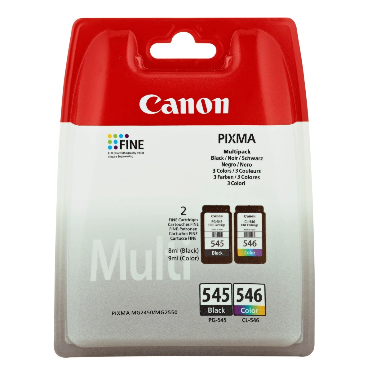 Druckerpatronen MultiPack Canon PG-545+CL-546 schwarz farbig 16 ml | 180 Seiten (8287B005)