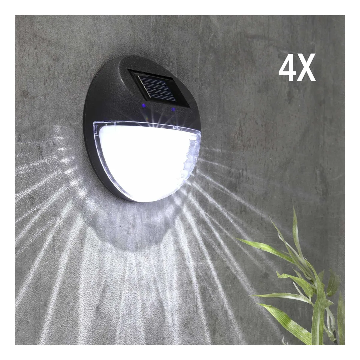 LED Solar-Wandleuchten, 4er