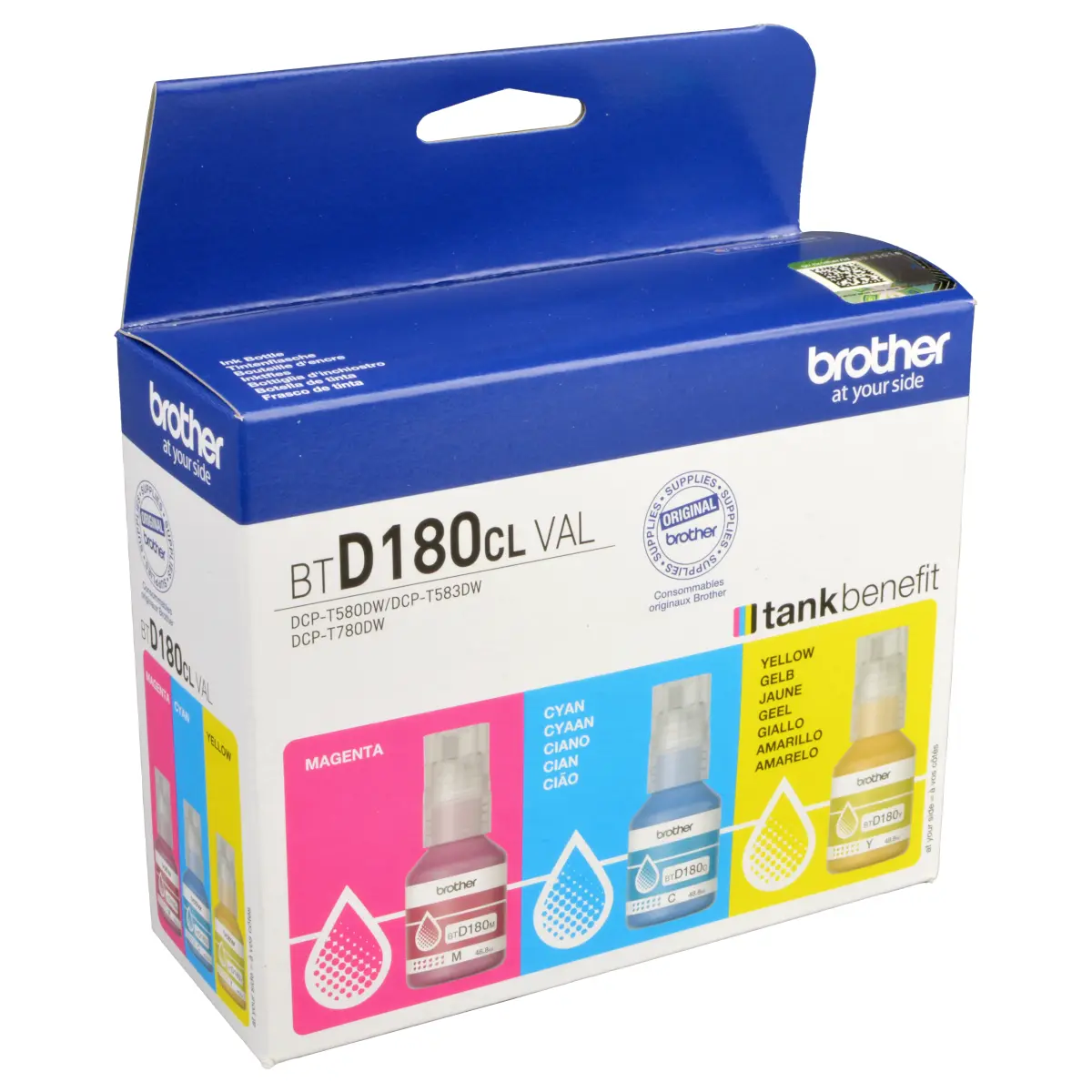 Brother Druckertinten MultiPack cyan magenta gelb 48,8 ml | 5.000 Seiten (BT-D180CLVAL)