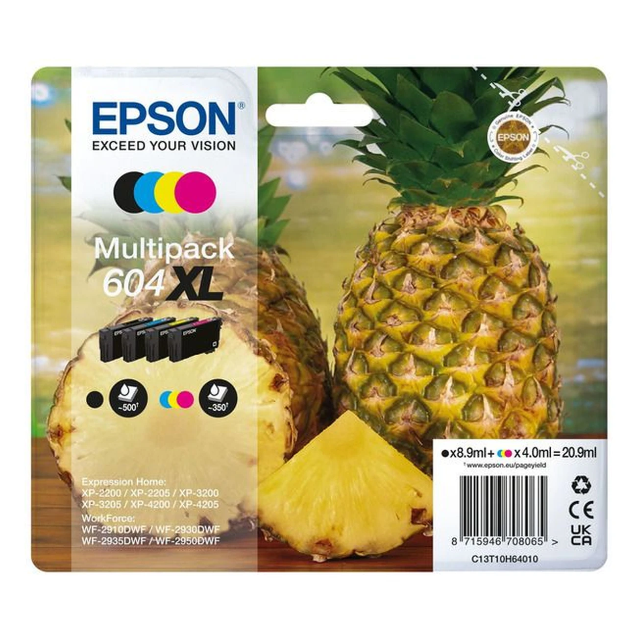 Druckerpatronen MultiPack Epson 604XL schwarz cyan magenta gelb 20,9 ml (C13T10H64010)