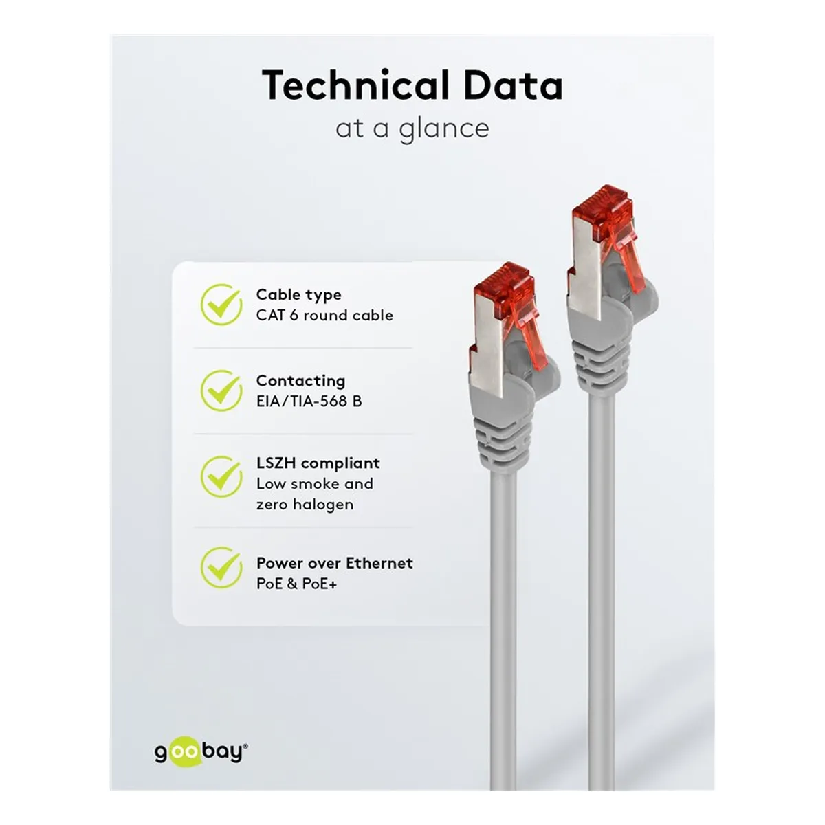 Goobay Patchkabel CAT6 S/FTP grau 0,5m