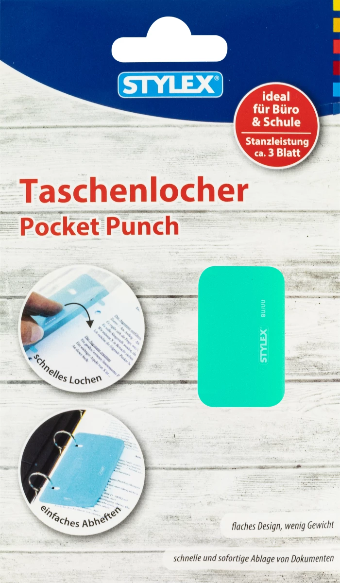 Taschenlocher, Kunststoff