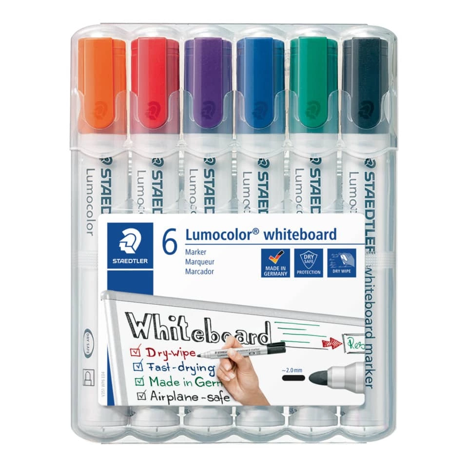 Board-Marker Lumocolor® 351 whiteboard marker, STAEDTLER Box mit 6 Farben