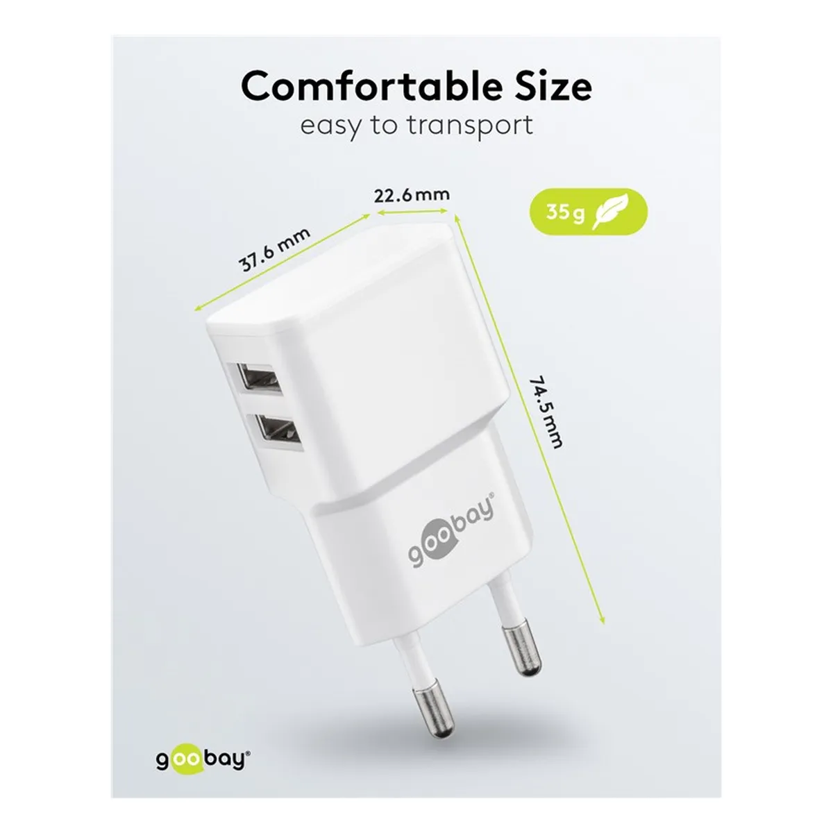 Goobay Dual USB-Ladegerät 2,4 A