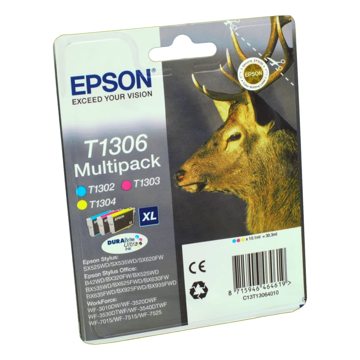 Epson T1306 Druckerpatronen MultiPack cyan magenta gelb (C13T13064010)