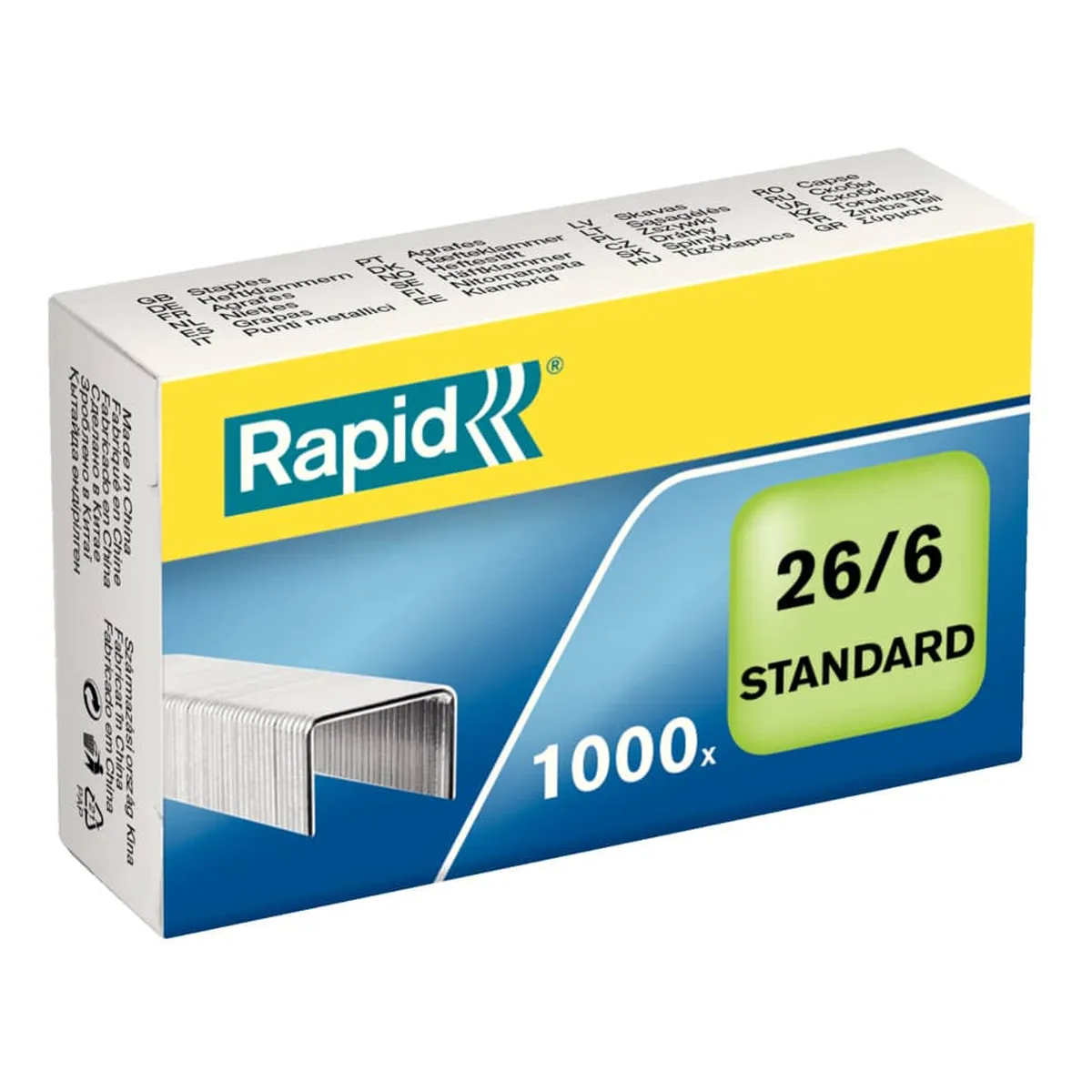 Rapid Heftklammern 26/6 Standard, verzinkt, 1000 Stück