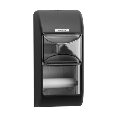 KATRIN Toilettenpapierspender - schwarz, für 2 Rollen