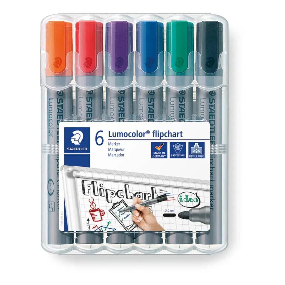 Staedtler Lumocolor® 356 flipchart marker - Rundspitze, 6 Farben sortiert