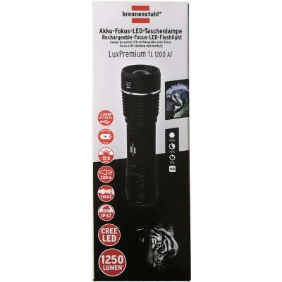 LuxPremium Focus LED Taschenlampe / Wiederaufladbare Taschenlampe mit heller CREE LED