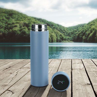 Thermosflasche mit Thermometer, 400 ml