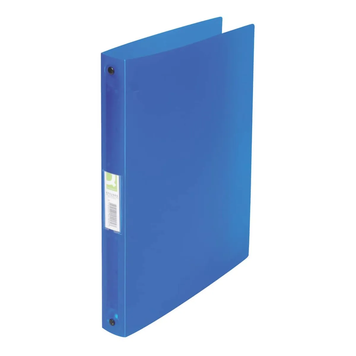 Q-Connect Ringbuch transparent - A4, 4-Ring, Ring-Ø 25 mm, blau-transparent