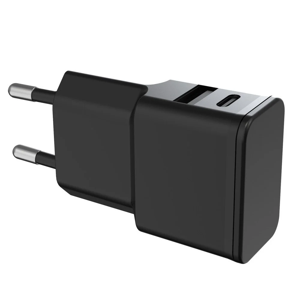 Universal Netzteil Dubi, 1x USB-A + 1x Typ-C, 2,4A | 5V / 2.4A, kompaktes Design, schwarz