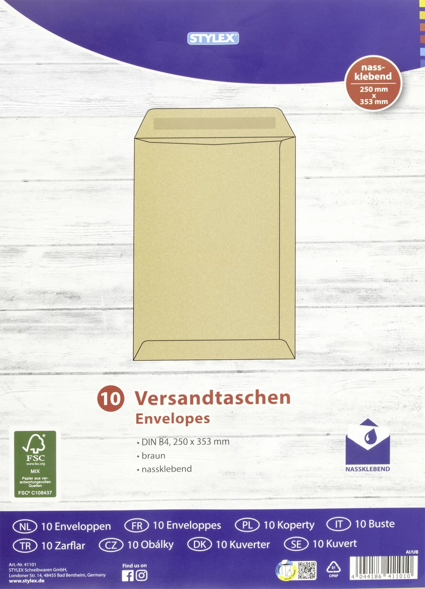 Stylex Versandtaschen DIN B4 10 Stück