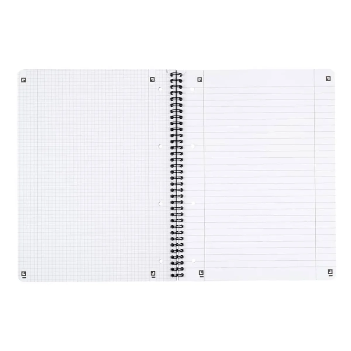 Oxford Collegeblock DUO - A4+, kariert und liniert, 80 Blatt, 90 g/qm, 4-fach Lochung, 2 Ränder