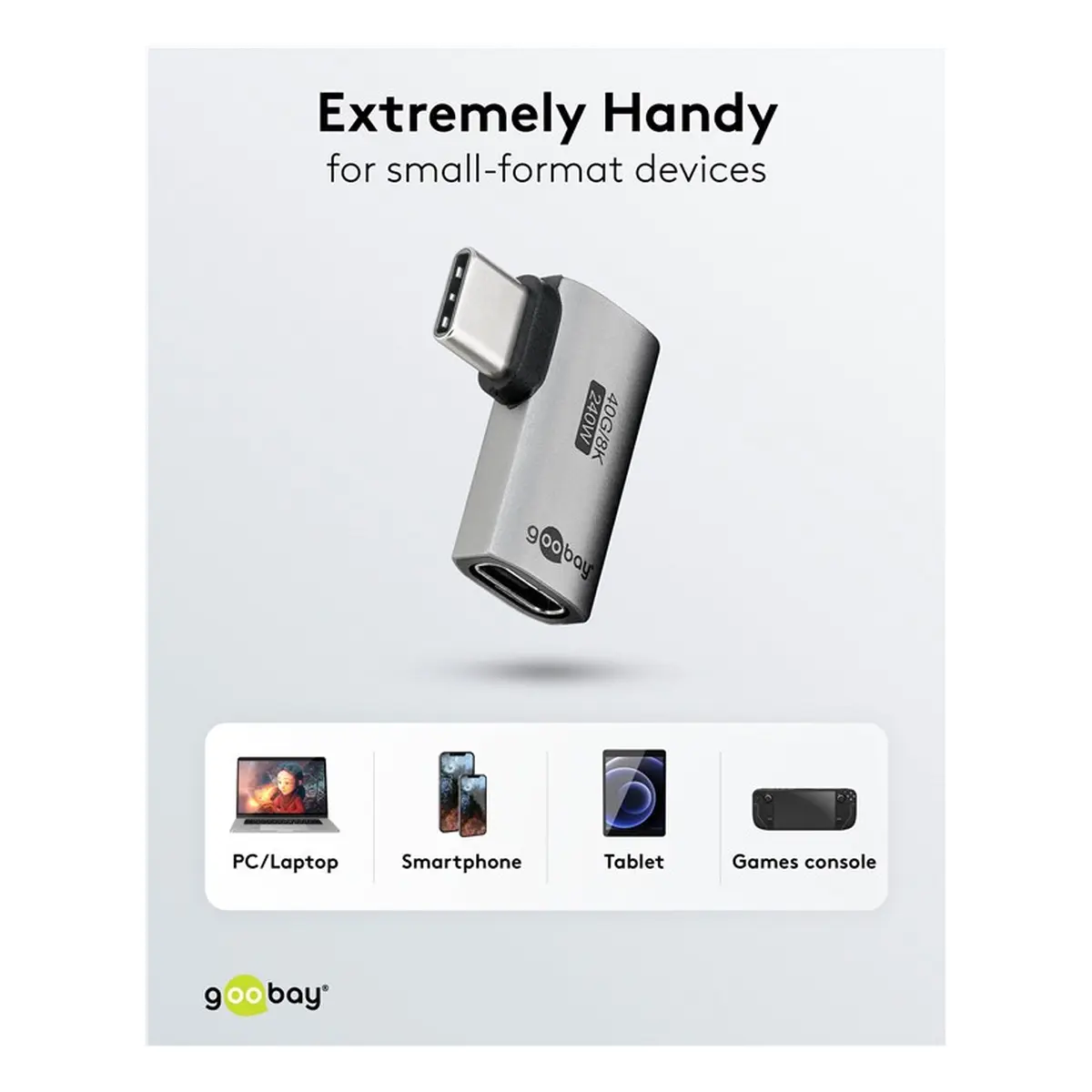 Goobay USB-C™-Adapter horizontal 90°, USB4™
