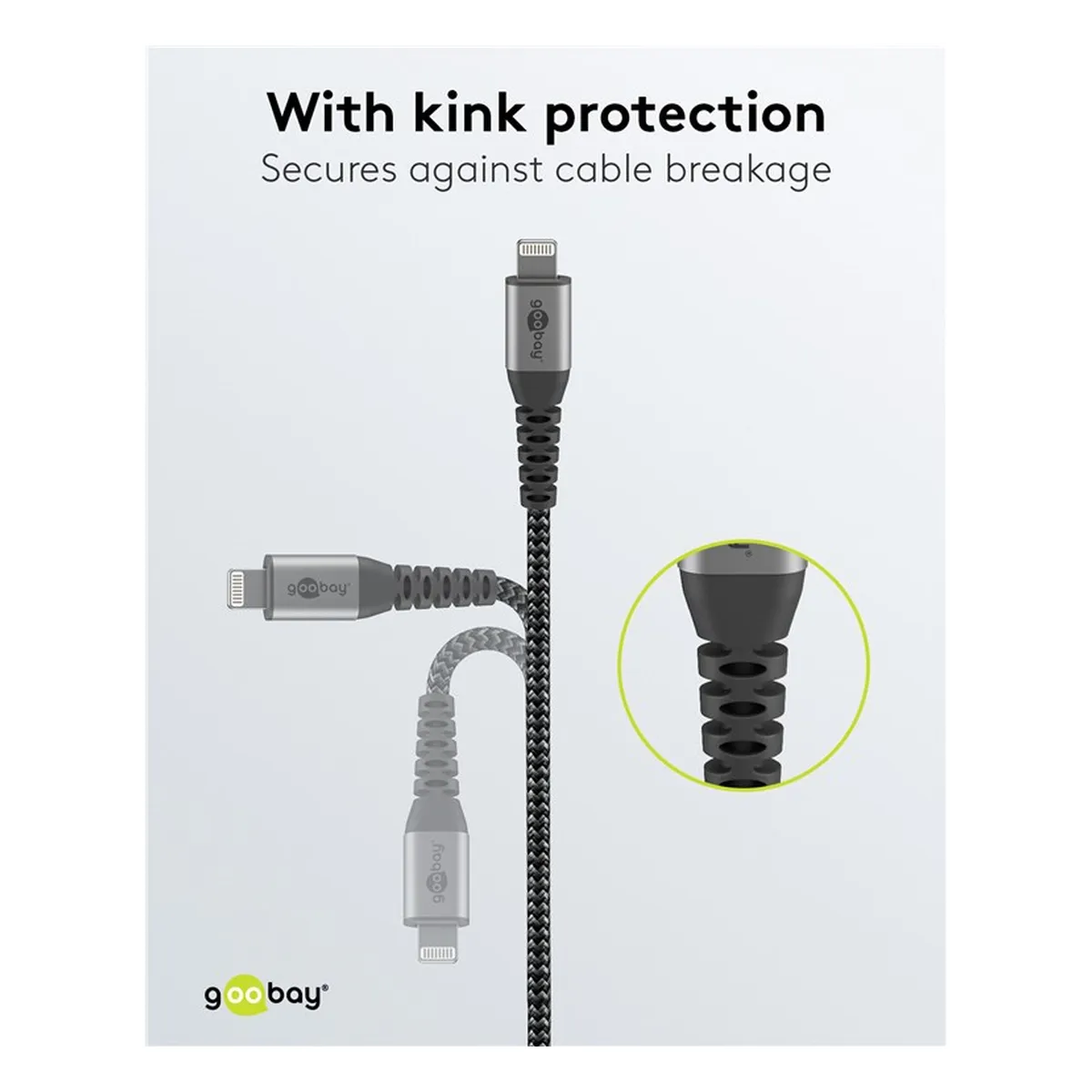 Goobay Lightning USB-C™ Lade- und Synchronisations Vollmetall-Kabel 2m