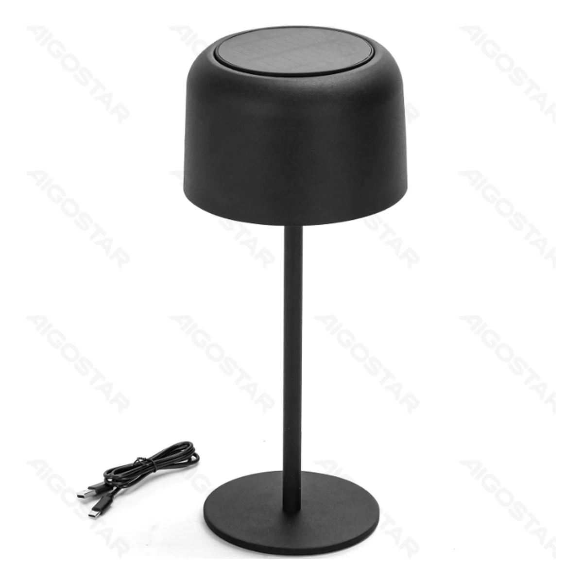 Aigostar LED Solar Tischleuchte, schwarz