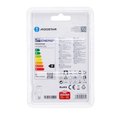 Aigostar LED 'Classic' mit Bewegungsmelder, E27, 6W