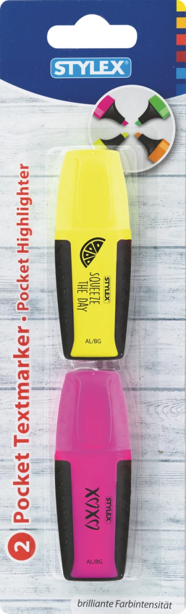 Stylex Textmarker, Mini, 2 Stück