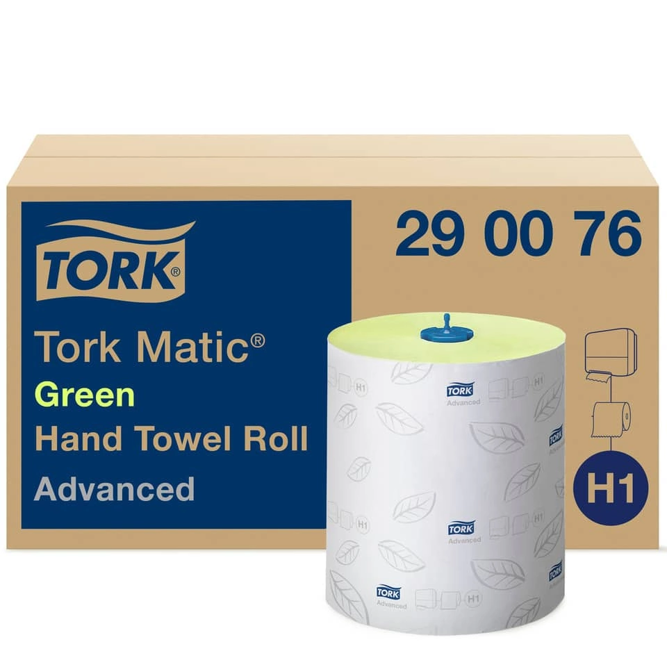 TORK Matic® Rollenhandtuch für System H1 - 6 Rollen 21 cm x 150 m, grün, 2-lagig