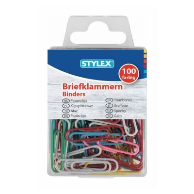 Briefklammern, Metall, farbig, 100 Stück