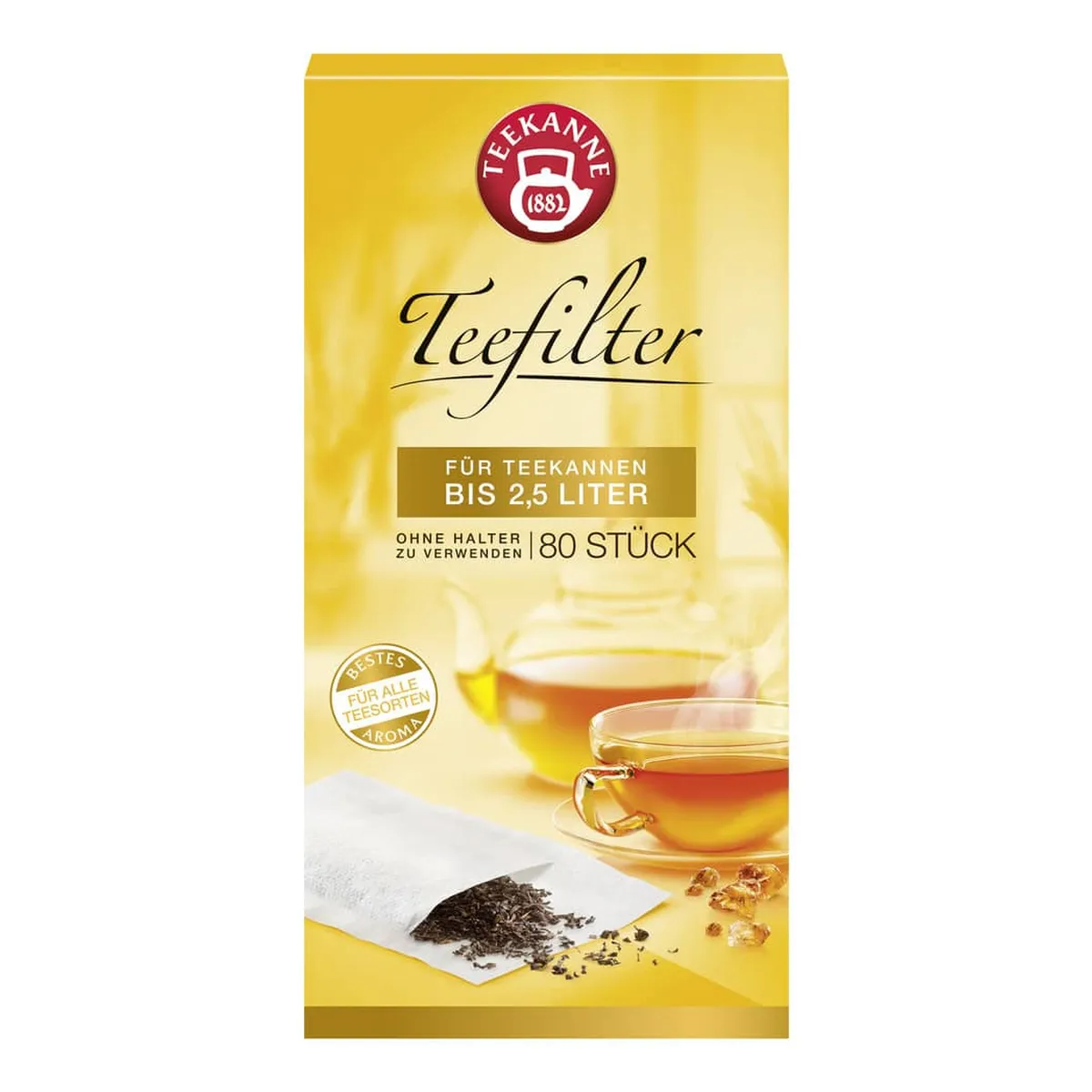 Teekanne Teefilter - 80 Stück, halterlos, bis 2,5 L Volumen