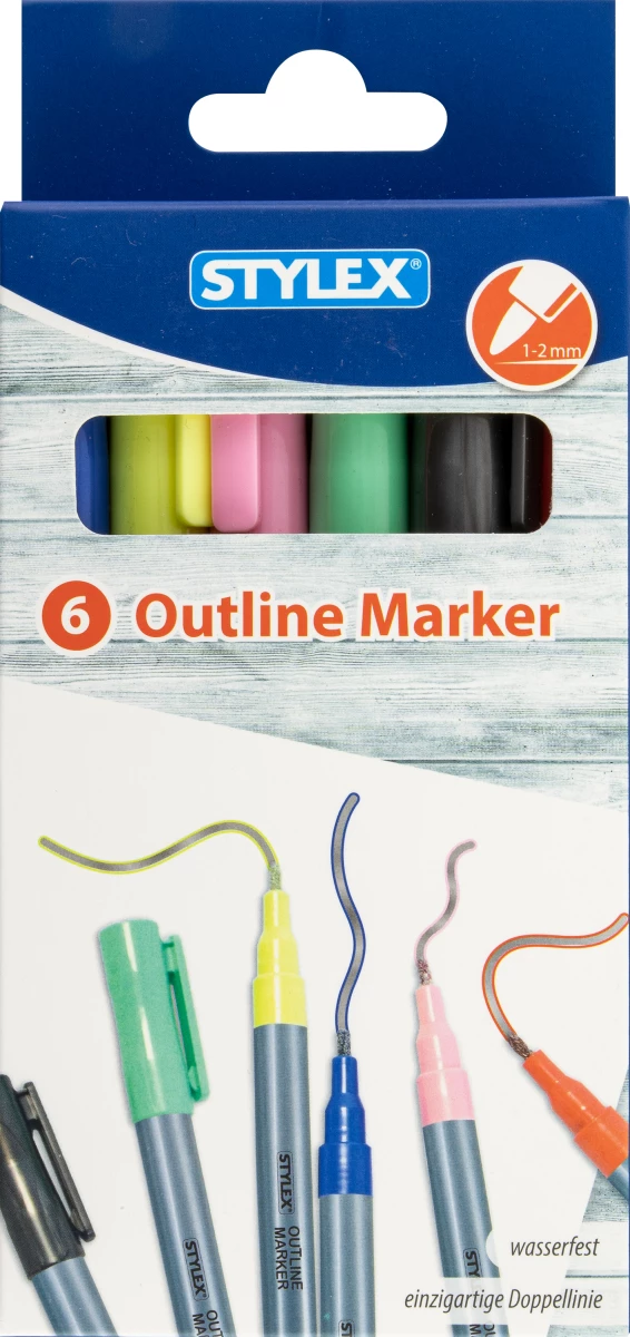 Outlinemarker, 6er Set