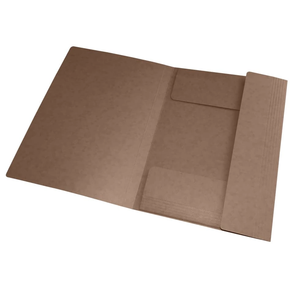OXFORD Eckspannmappe TOP FILE+ - A4, 390 g/qm, Karton, Gummizug, braun